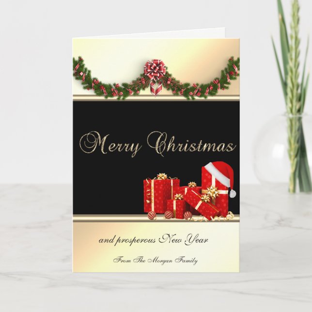 Cartes Pour Fêtes Annuelles Santa Hat, Présentations de Noël, Compagnie (Devant)