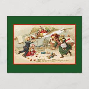Cartes Pour Fêtes Annuelles Santa in an Airplane