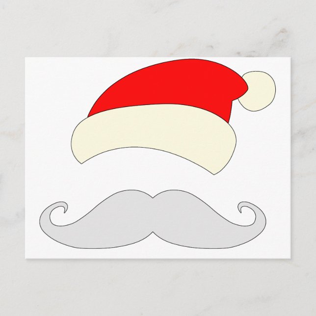 Cartes Pour Fêtes Annuelles Santa Mustache (Devant)