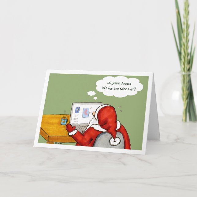 Cartes Pour Fêtes Annuelles Santa on facebook (Devant)