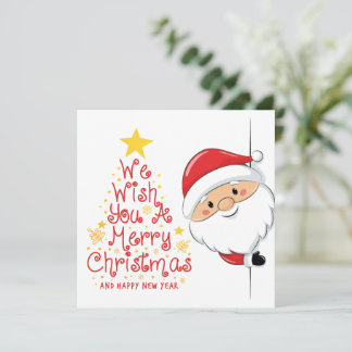 Cartes Pour Fêtes Annuelles Santa Peek Holiday Card 