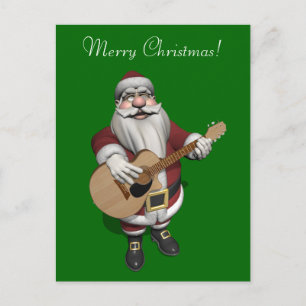Cartes Pour Fêtes Annuelles Santa Plays Accoustic Guitar