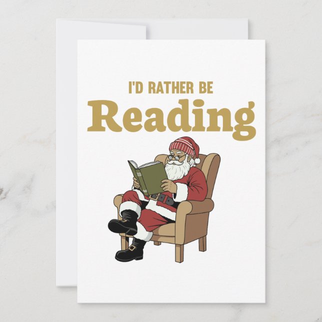 Cartes Pour Fêtes Annuelles Santa Reading (Devant)