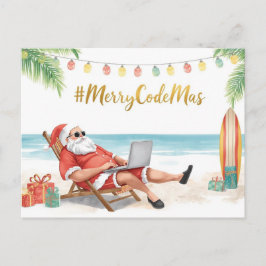Cartes Pour Fêtes Annuelles Santa’s Online Programmer Merry Christmas!