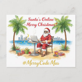Cartes Pour Fêtes Annuelles Santa’s Online Programmer Merry Christmas!