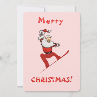 Cartes Pour Fêtes Annuelles Santa Skateboard