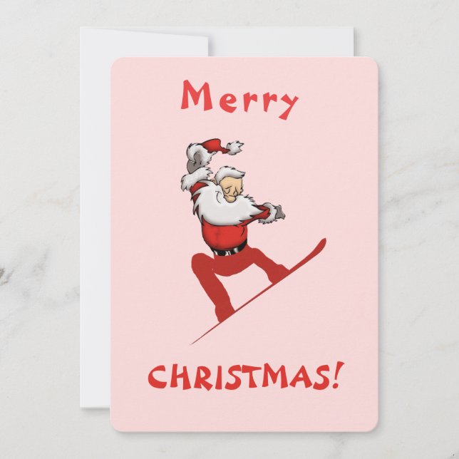 Cartes Pour Fêtes Annuelles Santa skateboardant (Devant)