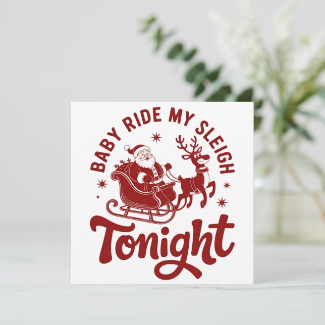 Cartes Pour Fêtes Annuelles Santa Sleigh Snarky Christmas Sarcastic Humor (Debout devant)