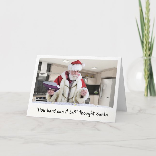 Cartes Pour Fêtes Annuelles Santa tackles the ironing (Devant)