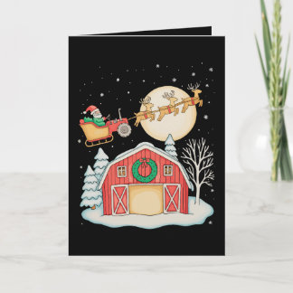 Cartes Pour Fêtes Annuelles Santa Tractor Farm Farmer Christmas Farming Xmas