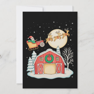 Cartes Pour Fêtes Annuelles Santa Tractor Farm Farmer Christmas Farming Xmas