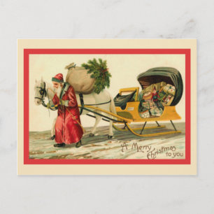 Cartes Pour Fêtes Annuelles Santa with his cart