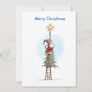 Cartes Pour Fêtes Annuelles Santa with Star