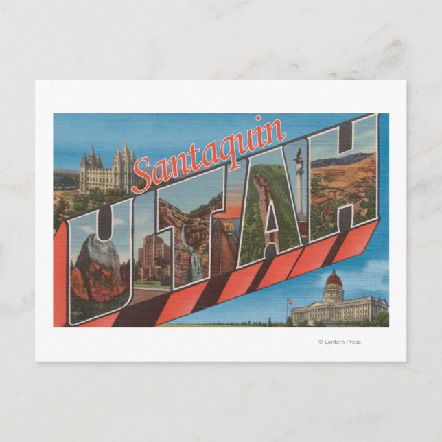 Cartes Pour Fêtes Annuelles Santaquin, Utah - grandes scènes de lettre (Devant)