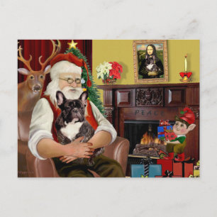Cartes Pour Fêtes Annuelles Santa's Brindle French Bulldog