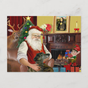 Cartes Pour Fêtes Annuelles Santa's Brindle Greyhound
