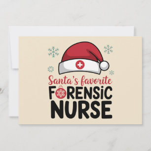 Cartes Pour Fêtes Annuelles Santas Favorite infirmière médico-légale Funny Noë