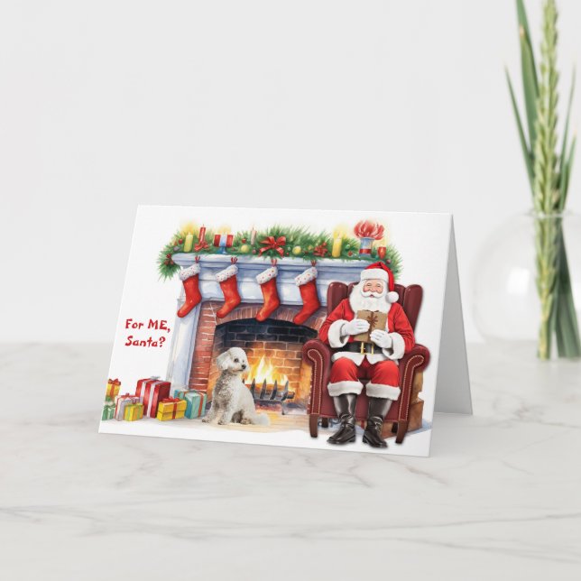 Cartes Pour Fêtes Annuelles Santa's Gift Bichon Frise Dog Christmas (Devant)