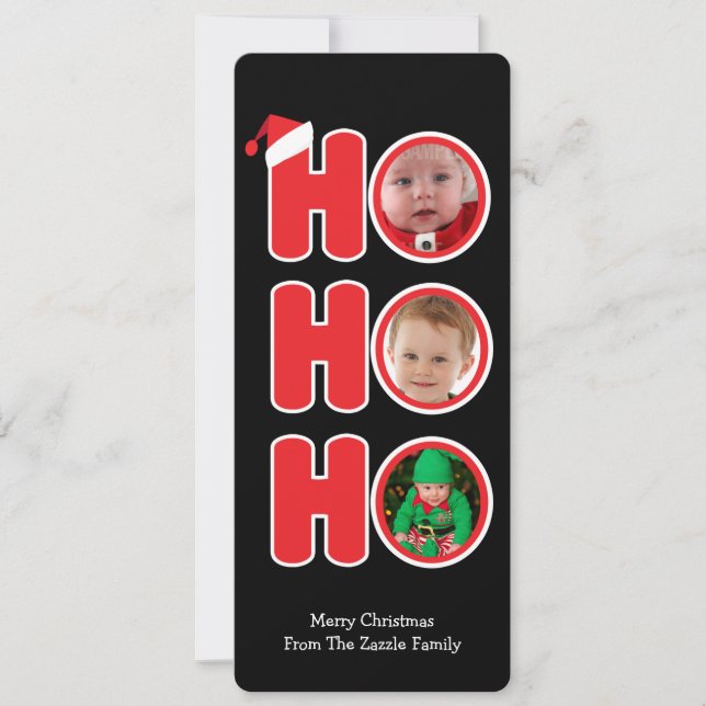Cartes Pour Fêtes Annuelles Santas Ho Ho Ho Christmas Photo personnalisée (Devant)