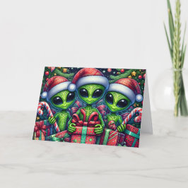 Cartes Pour Fêtes Annuelles Santa's Little Alien Helpers Christmas