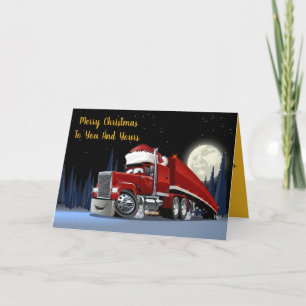 Cartes Pour Fêtes Annuelles Santa's Semi Truck