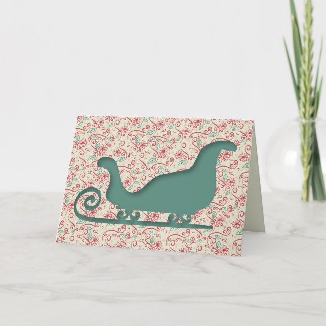 Cartes Pour Fêtes Annuelles Santas Sleigh Cutout (Devant)