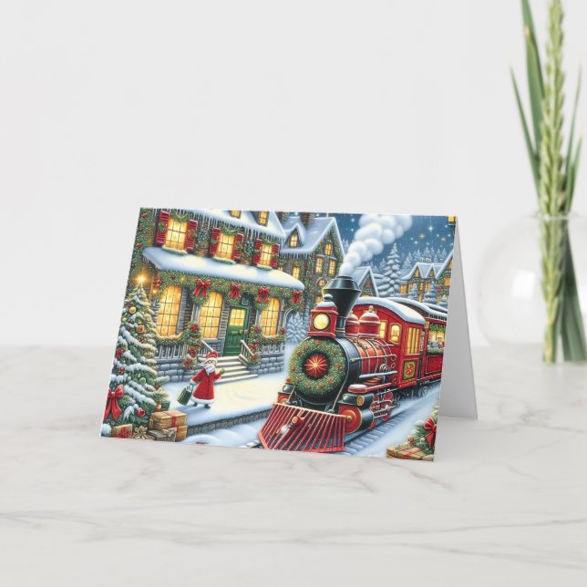 Cartes Pour Fêtes Annuelles Santa's Village Christmas Train (Devant)