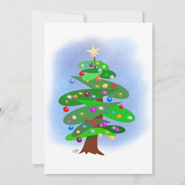 Cartes Pour Fêtes Annuelles Sapin de Noël (Devant)