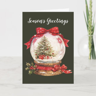Cartes Pour Fêtes Annuelles Sapin de Noël à l'intérieur d'une boule à neige