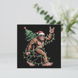 Cartes Pour Fêtes Annuelles Sapin de Noël Bigfoot Lumières de Noël Sasquatch