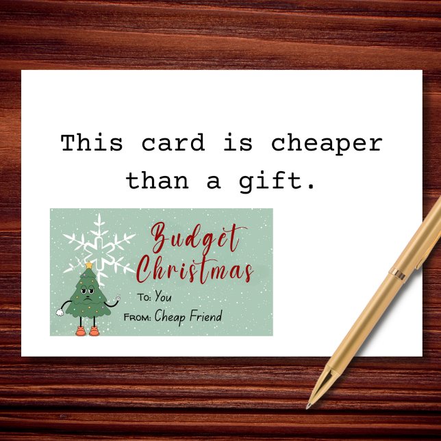 Cartes Pour Fêtes Annuelles Sapin de Noël de Budget Sarcasme de Fêtes (I didn’t choose the broke life. The broke life direct-deposited itself into me.)
