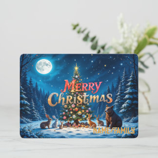 Cartes Pour Fêtes Annuelles Sapin de Noël de la Forêt Enchantée
