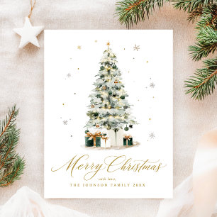 Cartes Pour Fêtes Annuelles Sapin de Noël élégant à l'aquarelle