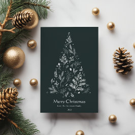 Cartes Pour Fêtes Annuelles Sapin de Noël Élégant Sombre d'Hiver