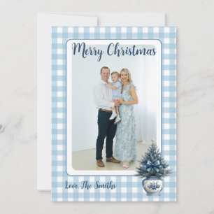 Cartes Pour Fêtes Annuelles Sapin de Noël en chinoiserie bleue Grandmillenial