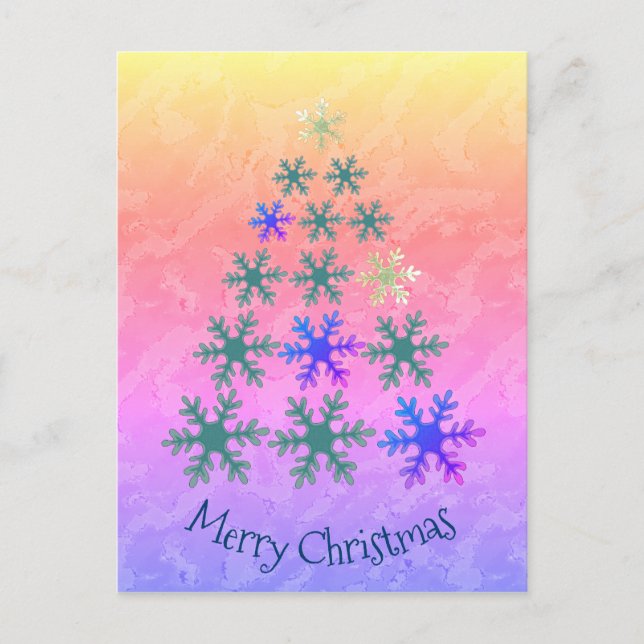 Cartes Pour Fêtes Annuelles Sapin de Noël Flocon de Neige Joyeux Noël (Devant)