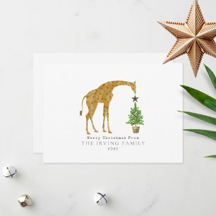 Cartes Pour Fêtes Annuelles Sapin de Noël Girafe