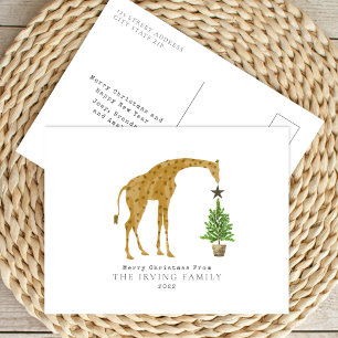 Cartes Pour Fêtes Annuelles Sapin de Noël Girafe