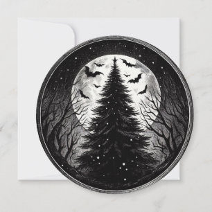 Cartes Pour Fêtes Annuelles Sapin de Noël gothique avec chauves-souris effraya