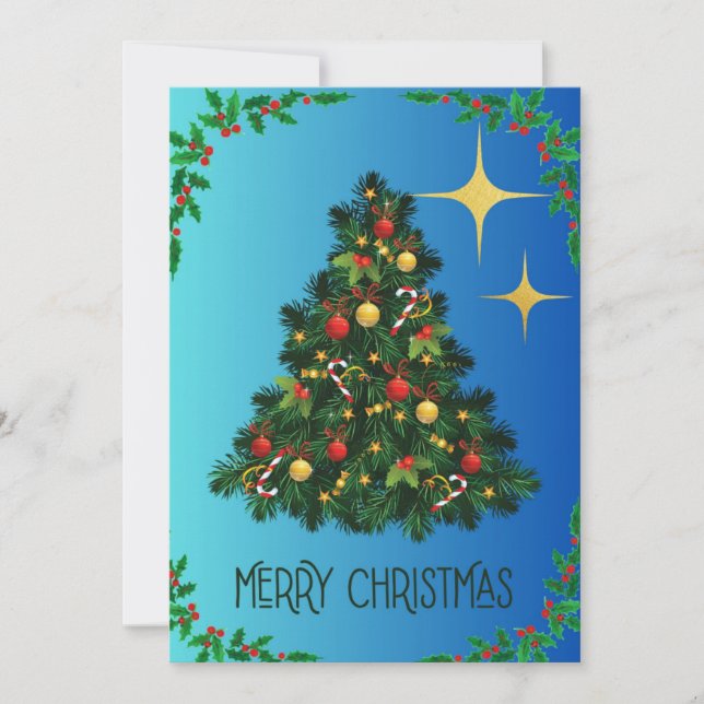 Cartes Pour Fêtes Annuelles Sapin de Noël joyeux (Devant)