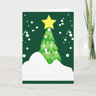 Cartes Pour Fêtes Annuelles Sapin de Noël joyeux avec neige