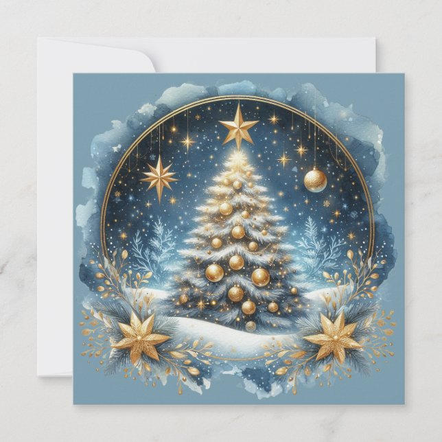 Cartes Pour Fêtes Annuelles Sapin de Noël & Joyeux Noël personnalisable  (Devant)