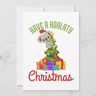 Cartes Pour Fêtes Annuelles Sapin de Noël Koala Calembour de Fêtes de fin d'an