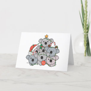 Cartes Pour Fêtes Annuelles Sapin de Noël Koala Drôle Animal Noël Vacances