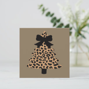Cartes Pour Fêtes Annuelles Sapin de Noël Léopard Préparé Coquette Xmas Hiver