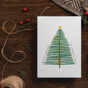 Cartes Pour Fêtes Annuelles Sapin de Noël Minimaliste Simple et Épuré