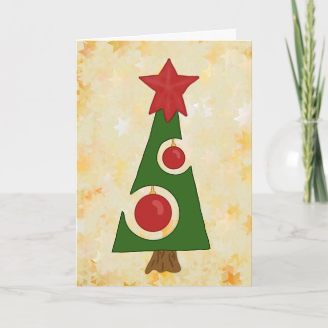 Cartes Pour Fêtes Annuelles Sapin de Noël moderne (Devant)