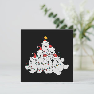 Cartes Pour Fêtes Annuelles Sapin de Noël Ours Polaire Animaux Drôles Ours