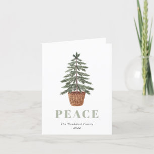 Cartes Pour Fêtes Annuelles Sapin de Noël Simple Paix