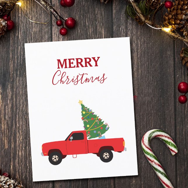 Cartes Pour Fêtes Annuelles Sapin de Noël sur un pick-up (Créateur téléchargé)